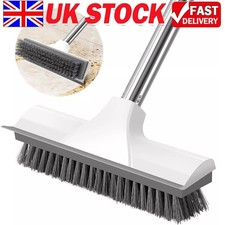 Long Handle Floor Scrub Brush 2 in 1 Floor Scrubber and Squeegee for Cleaning