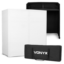 Vonyx DBC105 Mobile DJ Booth Stand with Desk, Covers and Bag - Easy Folding