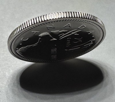 ゲリラ値引き!!2月末まで♡ハイグレード✨ブラックムーンサンストーン 1867-1992 Canadian Proof-Like Quarter 25cent Coin. Double Date