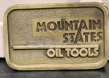 Mountain States Oil Tools Brass Belt Buckle Hit Line USA Petroleum 