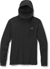 Arc'teryx Rho LT Base Layer Hoody - Men's - Black