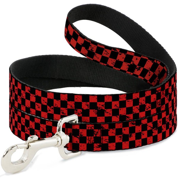 "Dog Leash 6-FEET Checker Weathered Black/Red Wide 1.5\" (Us Import)"-image