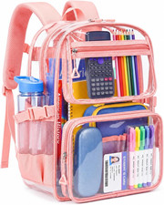 Clear Backpack for School, Heavy Duty PVC Large Transparent Bookbag Large Capa