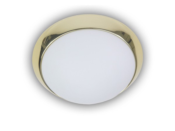Led KüChenlampe Opalglas Matt Mit Messing Zierring Ø25Cm Treppenhausbeleuchtung-image
