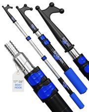 SandShark 3 Foot Telescoping Boat Hook - 3-Stage Anodized Aluminum Dock Pole,...