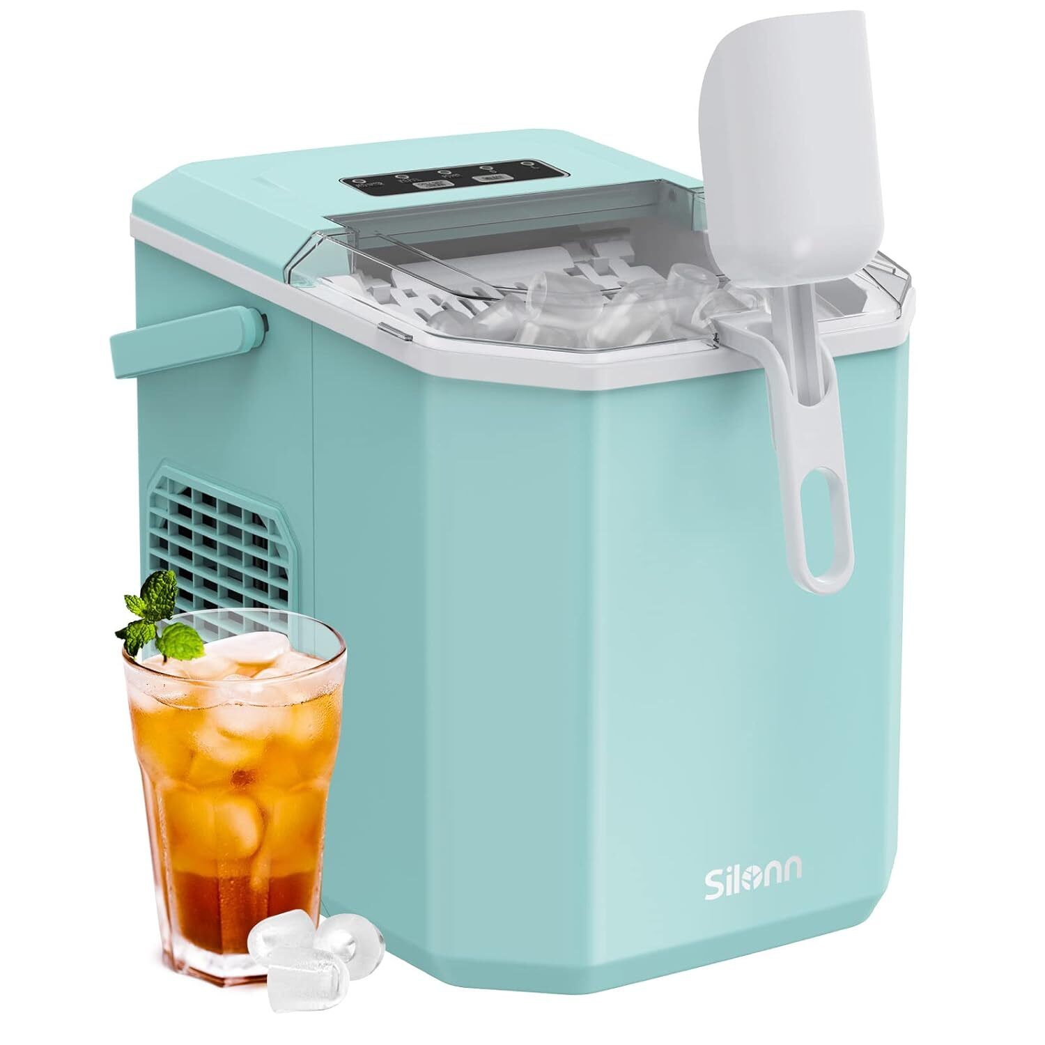 Ice Maker Countertop, Portable Ice Machine with Carry Handle,