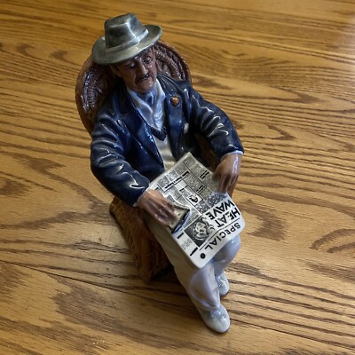 Royal Doulton Taking Things Easy Grandpa In Chair Newspaper Figurine Heat Wave