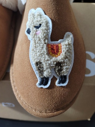 NEW IN BOX Soludos Suede Novelty Slippers Llama Size 5 Cozy Faux Fur Women’s - Picture 3 of 7