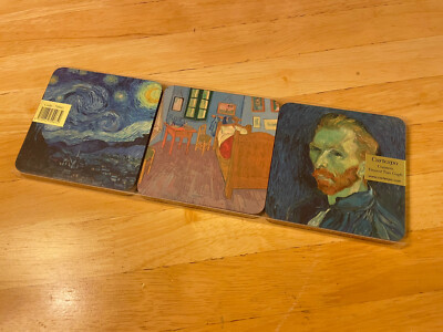 6 Cartexpo Getränke Untersetzer Vincent van Gough 6er Set Museum Neu Versiegelt Neu in Verpackung
