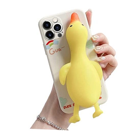 Compatible with Case, Cartoon Cute Squishy 3D Finger iPhone 15 Pro Max Yellow