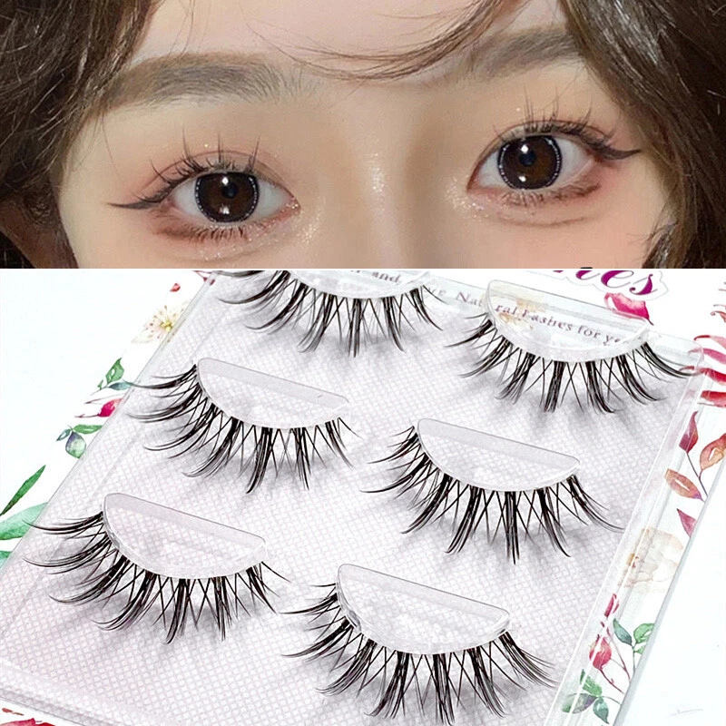 3Pair 3D Mink False Eyelashes Wispy Cross Long Thick Soft Fake Eye Lash Nature∂ - Image 2 of 4