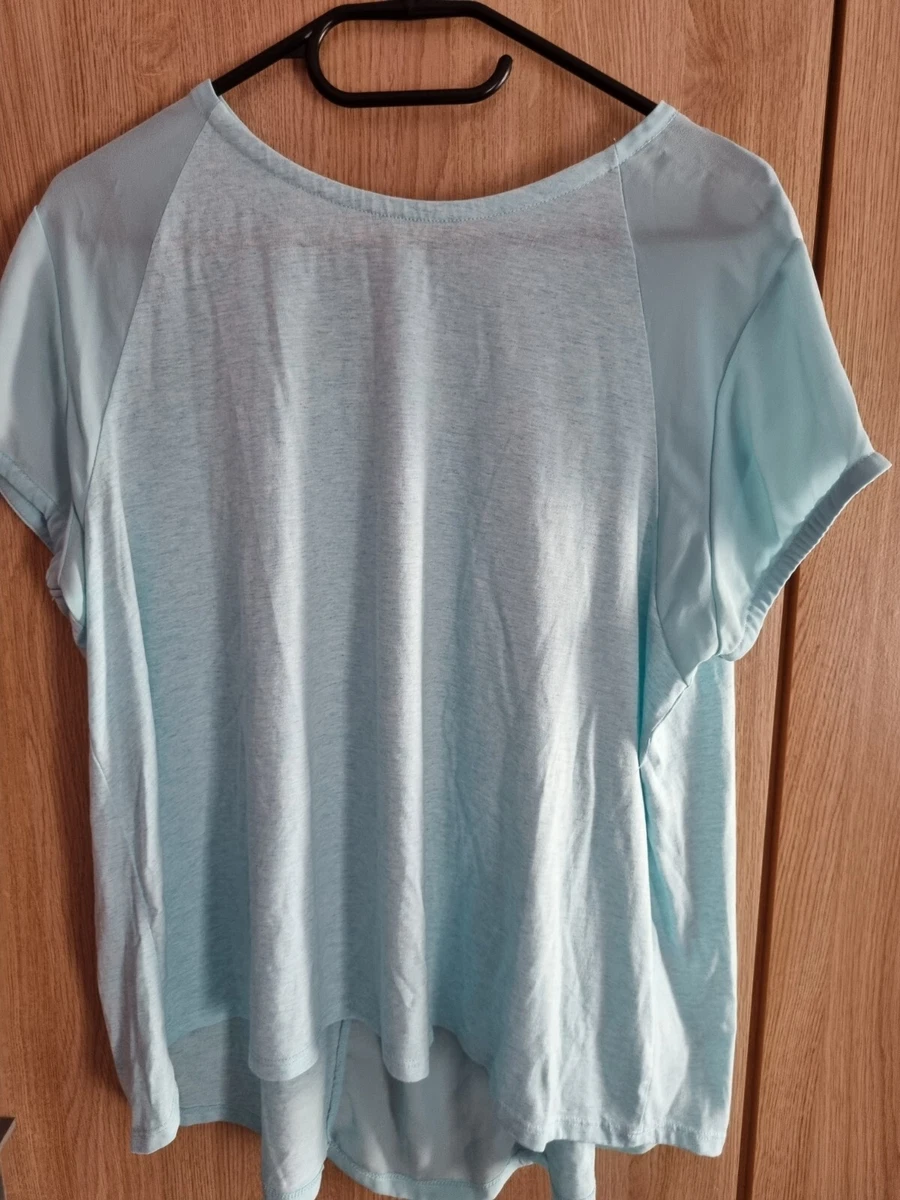 pale blue short sleeve blouse