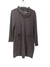 Pure Jill Purple Spacedye Turtleneck Pocket Sweater Dress Medium P Lagenlook