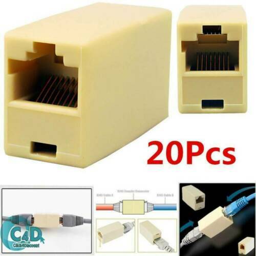 10 Pack Keystone 1-Port Wall Face Plates – CAT5e CAT6, Ivory, 102101IV