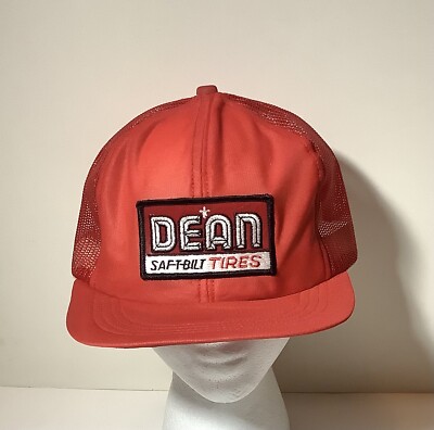 Vtg Dean Tires SnapBack Mesh Trucker Hat Patch Semco 70s 80s One Size Fits All 