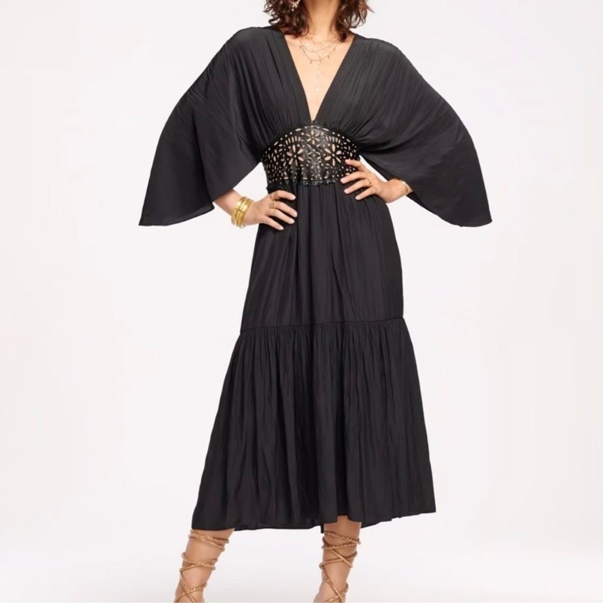 ramy brook black dress Cassea Plunging Mini Dress