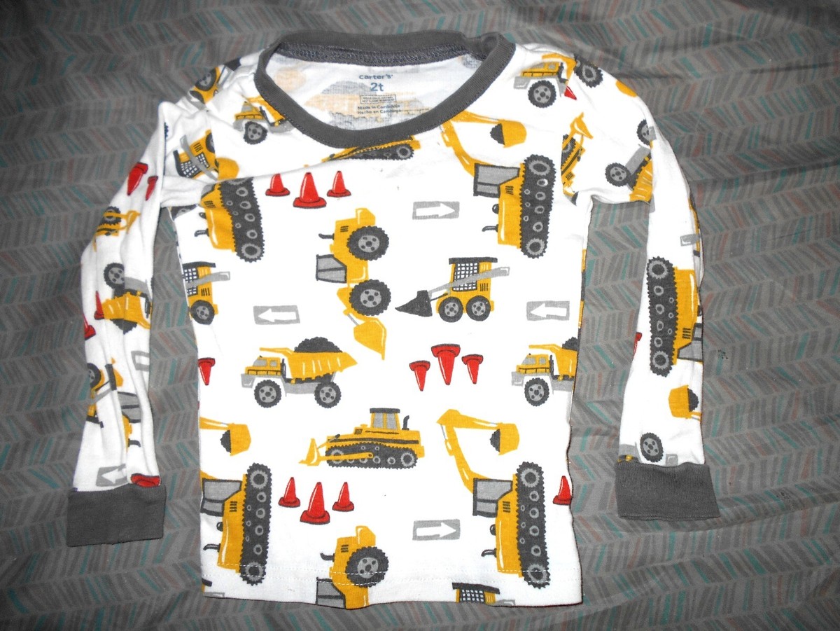 Carter's Boys 2T Longsleeve Heavy equipment Pajama Shirt UK