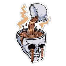 Coffee Caffeine Skull Sticker Decal
