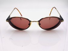 Vintage Alexander Julian Colours 114 Brown Gold Oval Sunglasses FRAMES ONLY