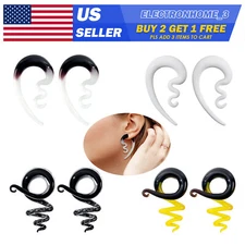 2PC Glass Spiral Tapers Handmade Ear Hanger Twist Ear Gauges Stretching Piercing
