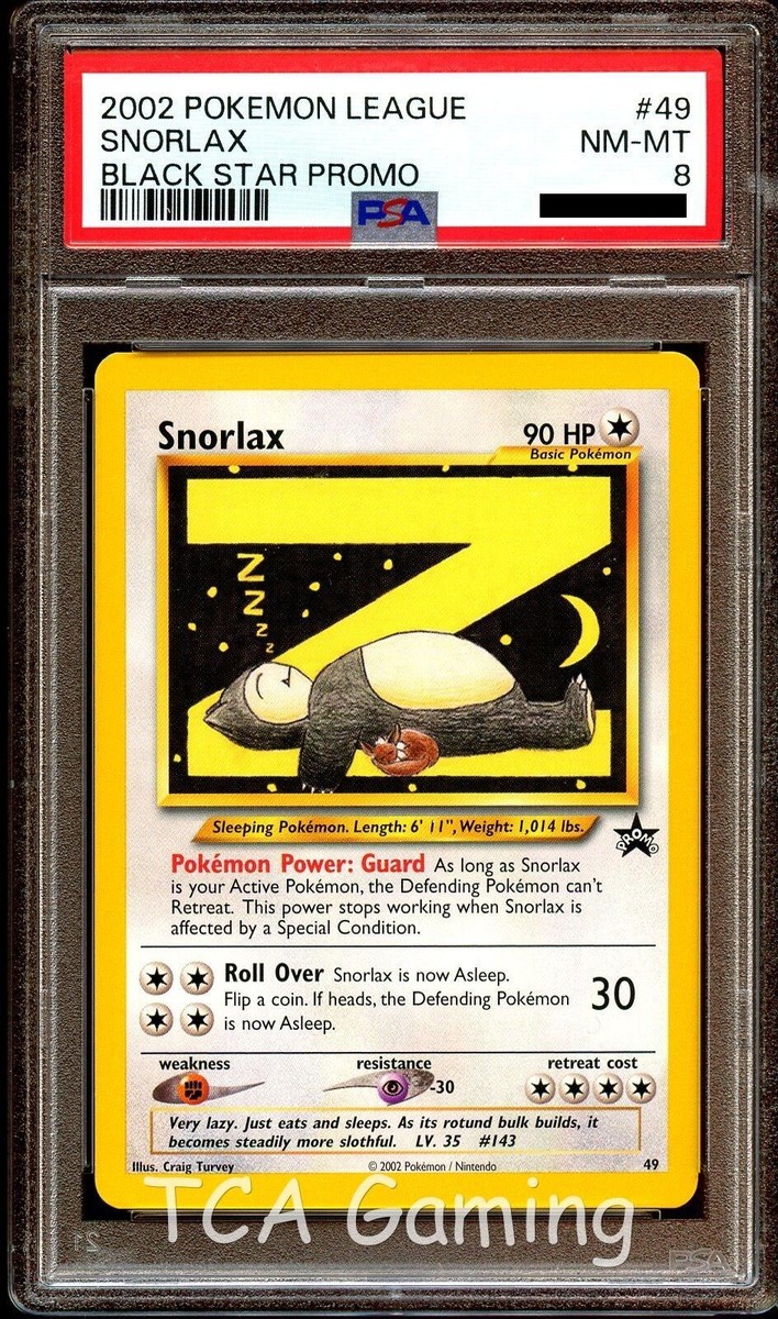 PSA 8 NM-MINT Snorlax Z # 49 WOTC Black Star Promo Pokemon Card | eBay