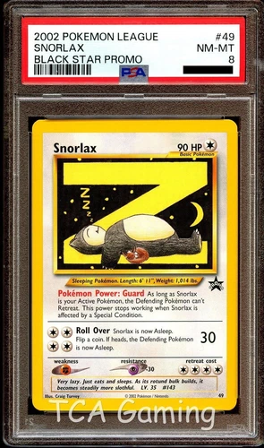 PSA 8 NM-MINT Snorlax Z # 49 WOTC Black Star Promo Pokemon Card