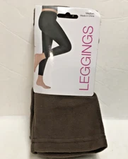 WOMEN CAPELLI LEGGINGS, ONE SIZE,POLYESTER BLEND NIP COCOA & DARK BROWN