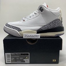 Jordan 3 White Cement Reimagined Pre School Size 2.5Y DM0966-100 Fire Red AJ3 PS