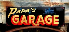 Personalized or Papa's Dad's Garage Painted HOT RAT ROD SHOP SIGN Pinstriped Art
