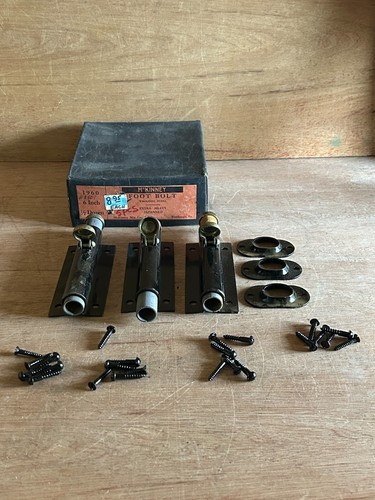 McKinney 6" Foot Bolt Door Lock Wrought Steel Vintage Lot Of 3 USA w/Screws
