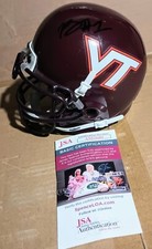 KYRON DRONES Virginia Tech Hokies SIGNED Mini Helmet JSA COA