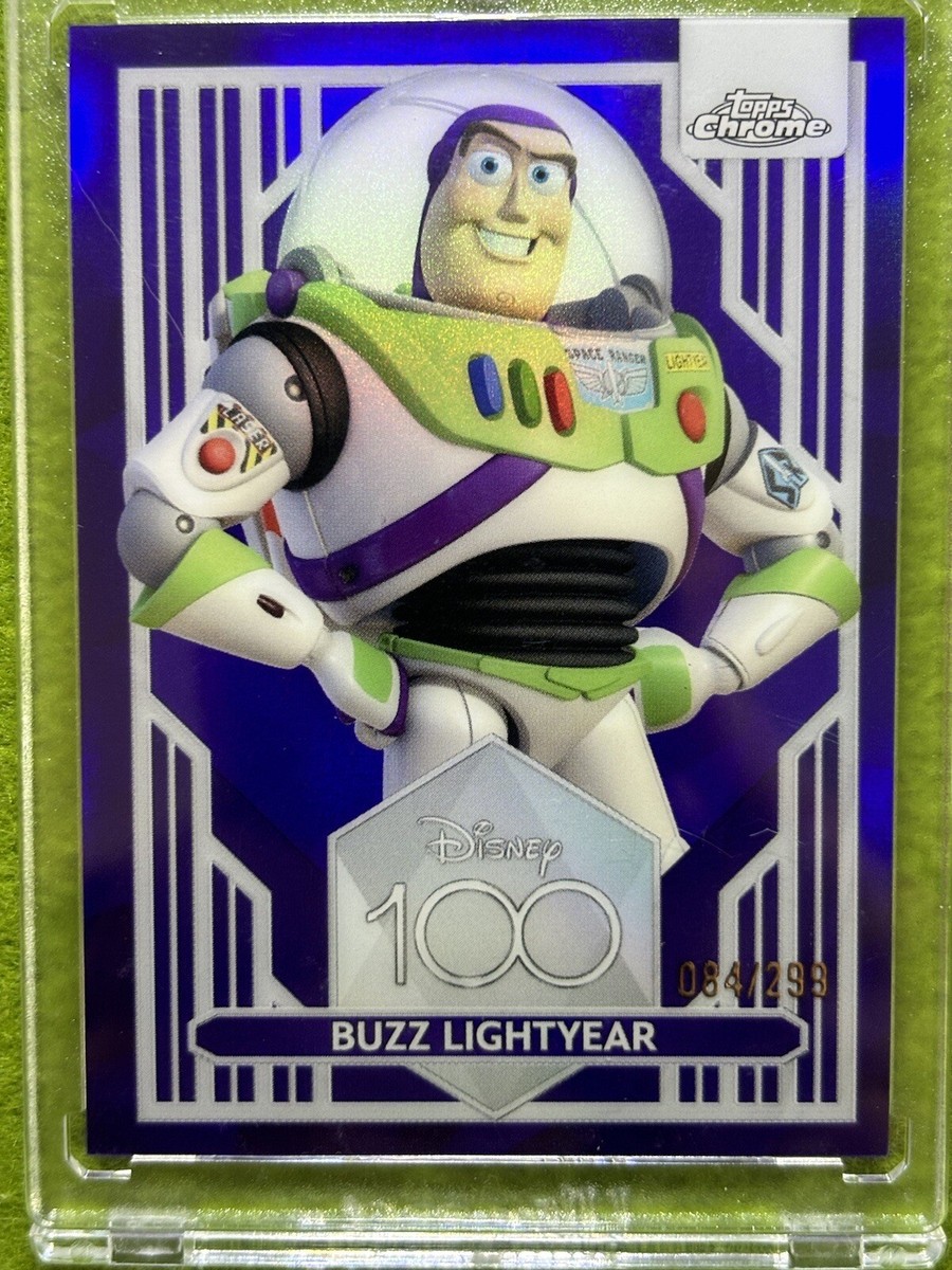Buzz LightYear DISNEY 100 PURPLE REFRACTOR #/299 ToyStory CARD