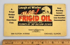 Vintage Advertising Ink Blotter Frigid Oil Laugh At Winter Polar Bear