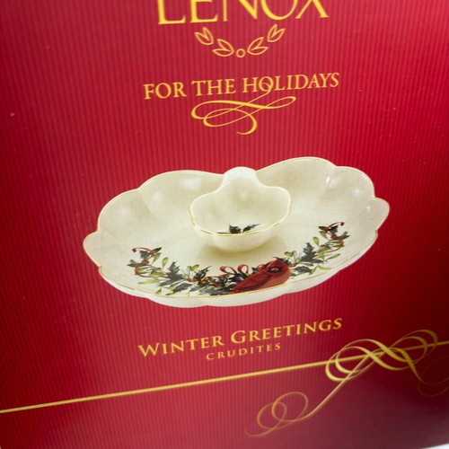 Vintage Lenox Set Neu im Karton Knospenvasen Weihnachtsbaum Rohstoffe Beige mit Design - Bild 4 von 6