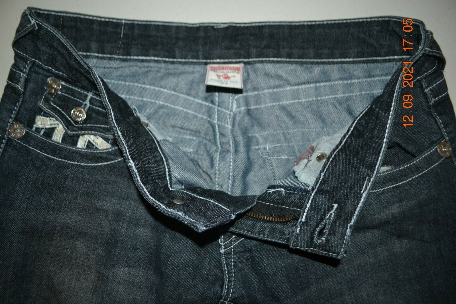 True Religion Women's Joey Super T Straight Dark Blue Denim Jeans Sz 27x31 thumbnail 8