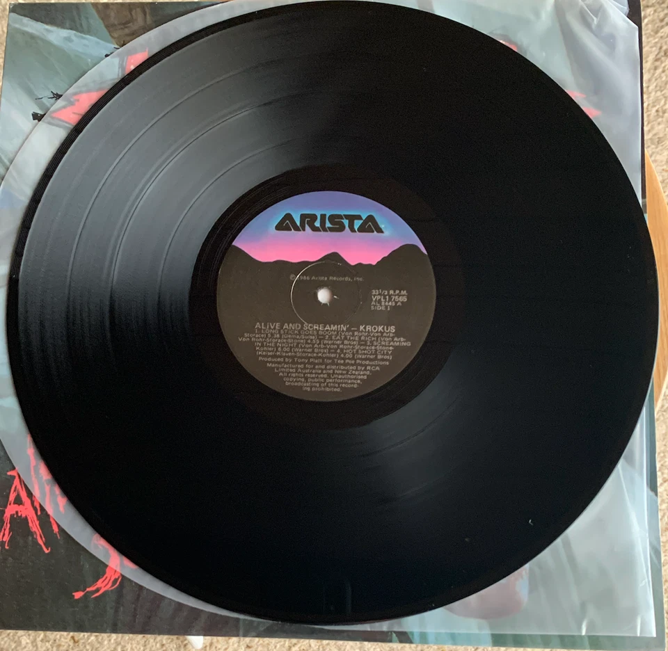 KROKUS - Alive and Screamin’ Vinyl LP Mint Australian pressing 1986 - Image 2 of 4
