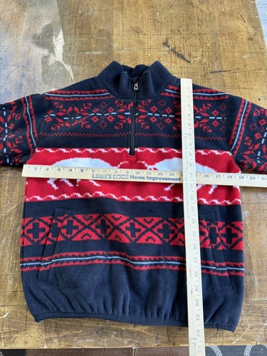 Polo Ralph Lauren Sweatshirt Boys L Black & Red Fair Isle Fleece Pullover Preppy - Picture 7 of 7