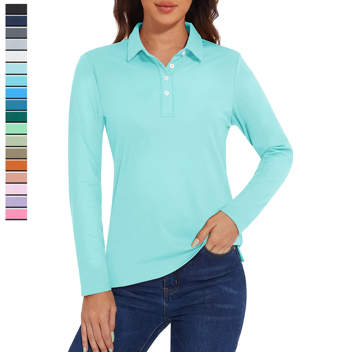 Womens long sleeve shop sun protection golf shirts