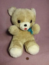 15" vintage Commonwealth TAN WHITE BEAR SPANGLED EYES plush stuffed toy
