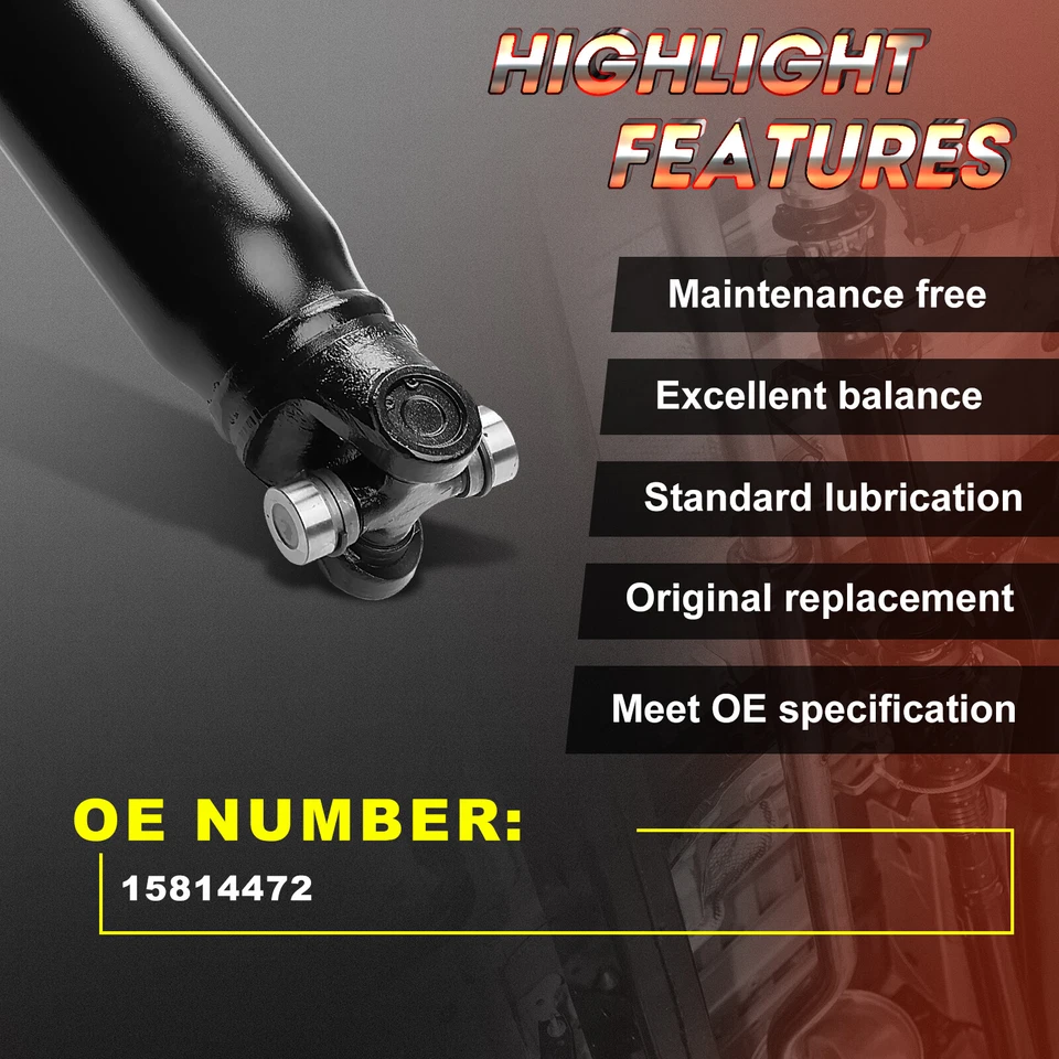 Rear Driveshaft Prop Shaft Assembly for Chevy Tahoe GMC Yukon Cadillac AWD 4WD - Изображение 3 из 4