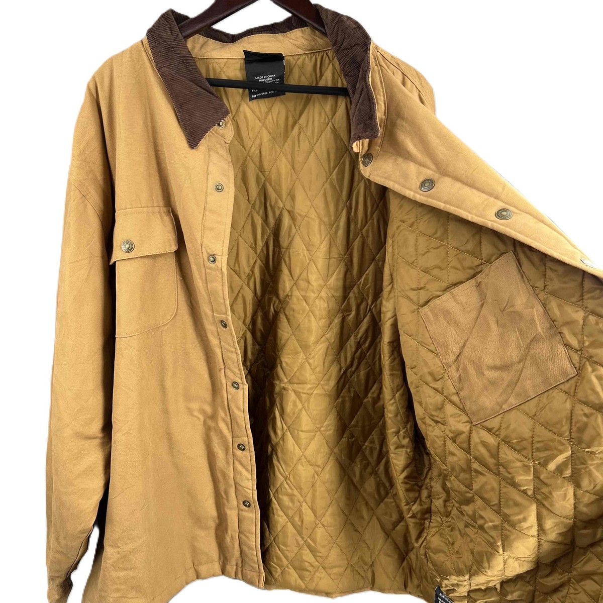 ⭐️RockMeBaby⭐️Dickiesジャケット　XL Dickies Mens Barn Jacket Tan Insulated Snap Front Brown