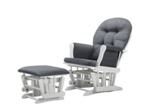 Baby Rocker Glider Nursery Rocking Chair and Nursing Ottoman Dark Gray White
