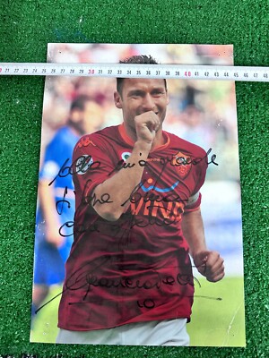 Photo Dédicacée De Francesco Totti – AS Roma – Signée – Sans Cadre