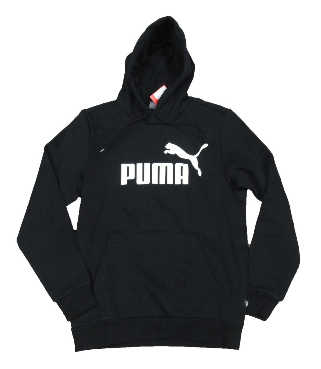 puma mens essentials fleece hoodie black