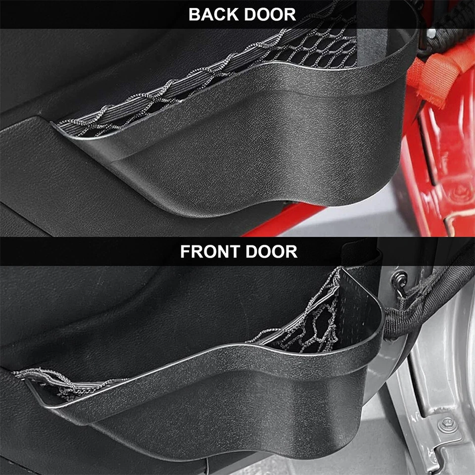 4x Front + Rear Door Storage Pockets Organizer Box for 11-2018 Jeep Wrangler JK - Imagem 2 de 4