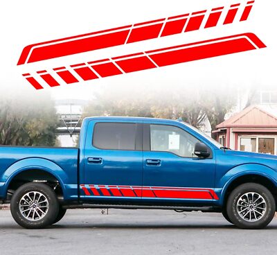 ramuel Compatible with Car Auto Racing Body Side Stripes Vinyl Modified Red 