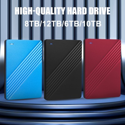 USB Hard Drive Data Transfer Portable Reliable 1/2/4/6/8/10/12TB External HDD 
