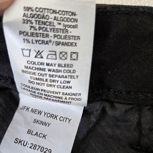 Warp + Weft JFK New York City Black Skinny Jeans Size 29 - Picture 7 of 7
