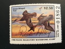 ICOLLECTZONE  US 1988 Maine ME5 Artist Signed Single Duck Stamp VF NH