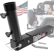 Foldable Hitch Mount Flagpole Holder|All Metal Heavy-Duty Fits Standard 2" Hitch